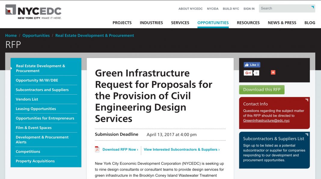 NYCEDC invites RFPs for civil engineering design services (green