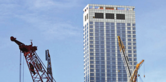 cranes and skyline stock art