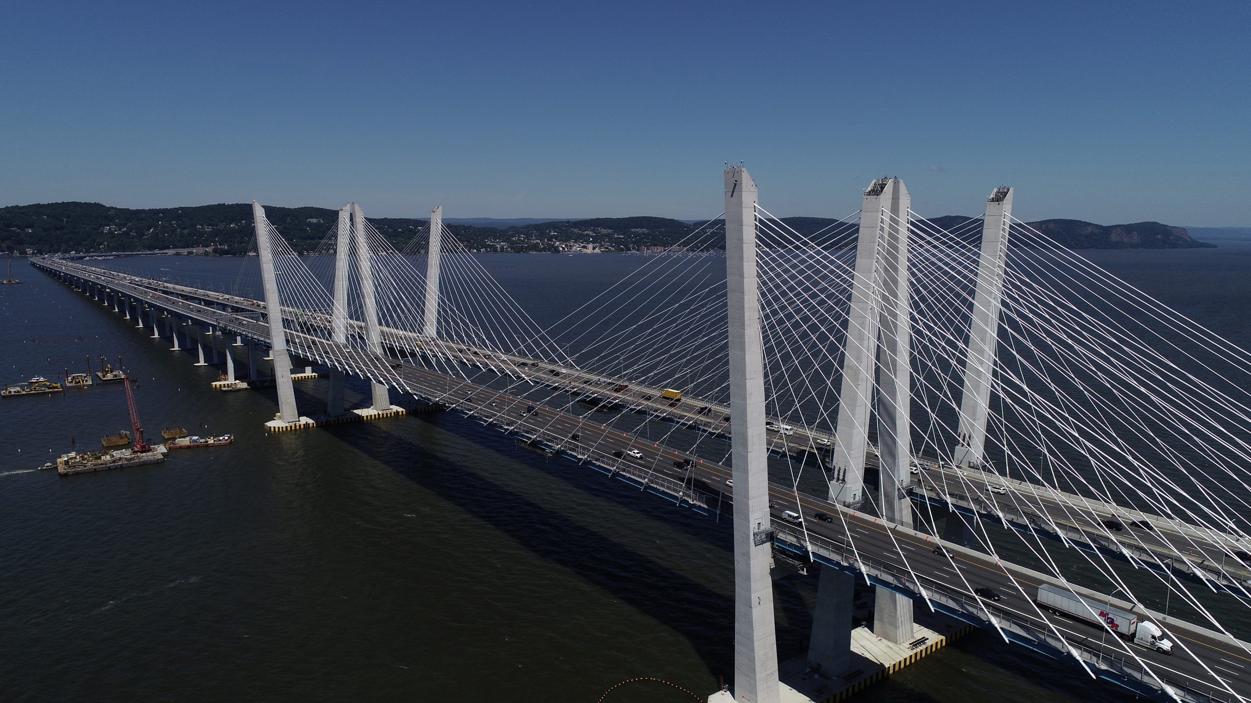 July 2019 Drone Photos Over Mario M. cuomo bridge