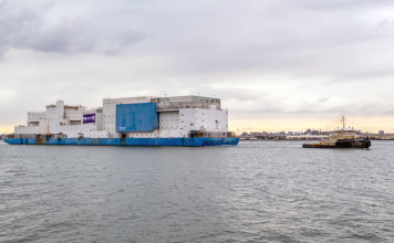 Decommissioned Vernon C. Bain Jail barge removed from Hunts Point waterfront for development